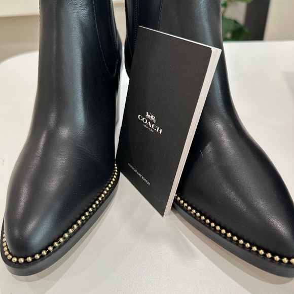 Womens COACH Black Pell Leather Boot - Sz 7.5B - Picture 3 of 8